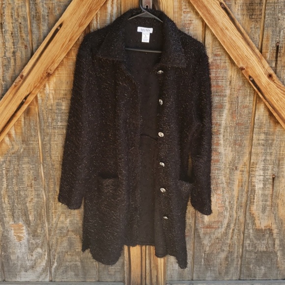 Lady Noiz Black Long Duster Tunic Jacket XL - Picture 5 of 8